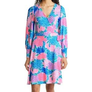Lilly Pulitzer Rosalinda Multi Beach House Blooms Jersey Wrap Dress